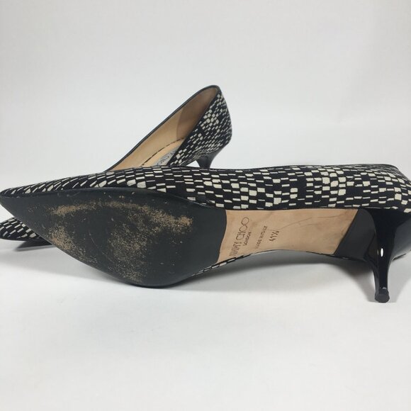 Jimmy Choo Aza Kitten Heels Geometric Print - Picture 11 of 12